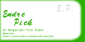 endre pick business card